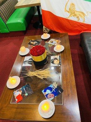 Iran protest table - Women Life Freedom!