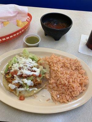 Tostada and rice