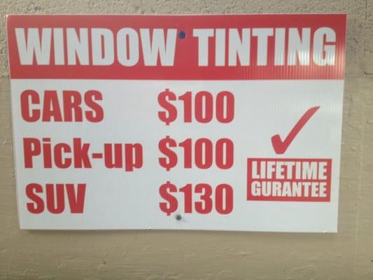 Window tint services