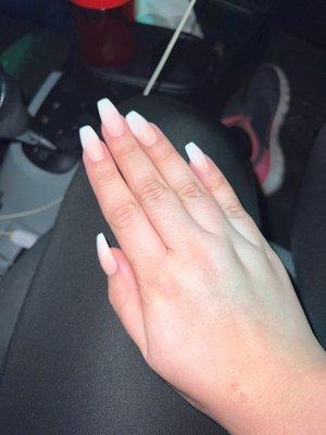 Full set. White and pink ombré