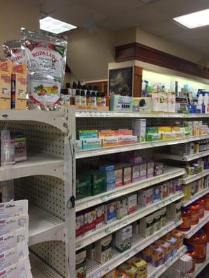 Essential oil and tea section.