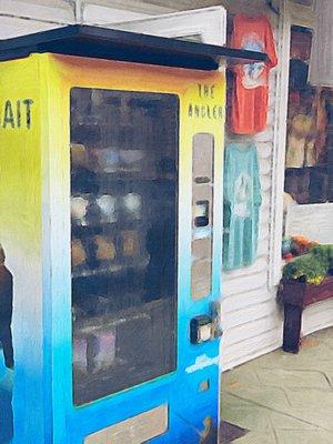 Classic MD bait shop with an extra handy live bait vending machine out front!