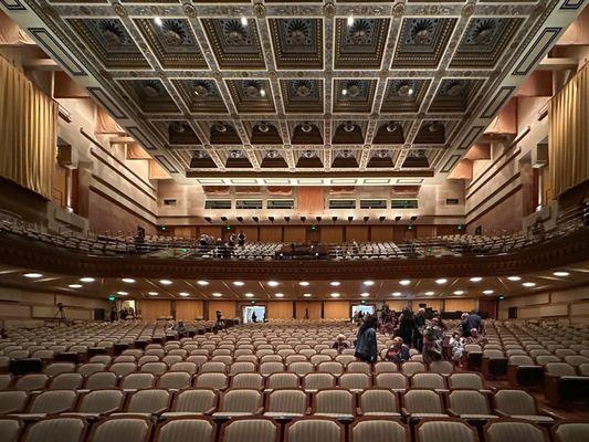 Inside the hall as seen from the stage