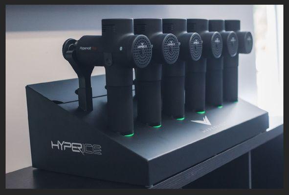 Recovery Lab fully stocked with top of the line HyperIce massage therapy guns