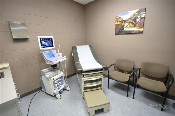 Exam room with in office ultrasound