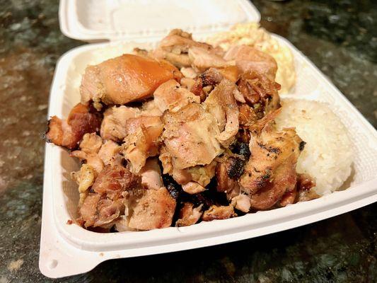 Chicken and steak plate ($17.50) - grilled teriyaki chicken and teriyaki beef