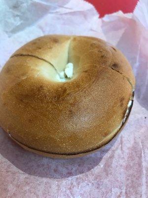 Plain bagel with plain cream cheese