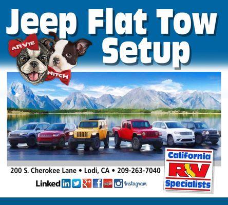 "Visit Us for Jeep Flat Tow Setup! Ensure a seamless and safe flat towing experience with our expert installation and setup services tailore