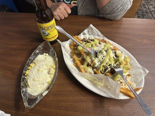 Elote' and Flako fries.