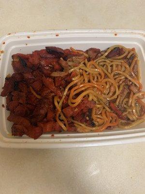 Boneless Spareribs w/ Pork Lo mein no veg