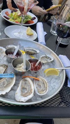 Oysters and cherry stone