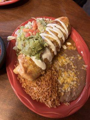 Shredded beef chimichanga