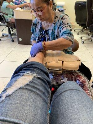 This lady has done an amazing job on my feet today, she knew exactly what I needed!!