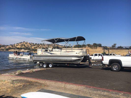 The pontoon boat we rented