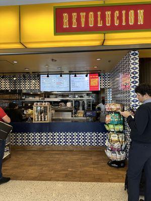 No signs indicating food ordered at the counter can't be eaten in their dining area.