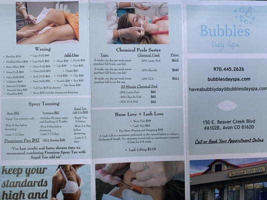 Back side of our Brochure