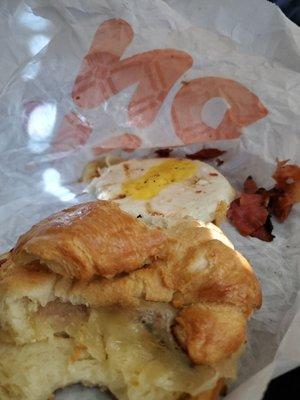 Who works at this place?? Not put together; bacon looks burnt but is raw. When did Dunkin become absolutely disgustin