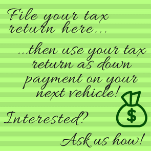 Use your upcoming tax return as down payment