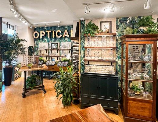 Interior view of Urban Optiks Optometry's optical boutique.