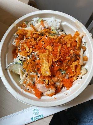 Build Create Your Own Regular Poke Bowl: Spicy Tuna, salmon.