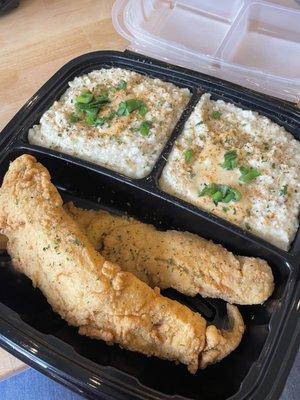 Whiting Fish and Cheesy Grits