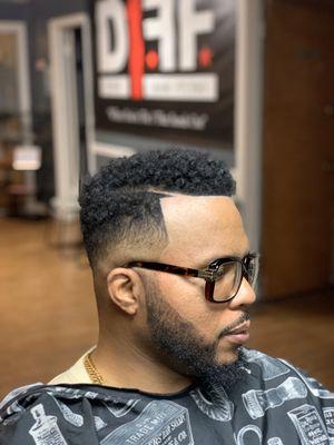 Box fade w/ beard