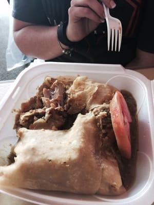 Curry Chicken Roti.  Excellent