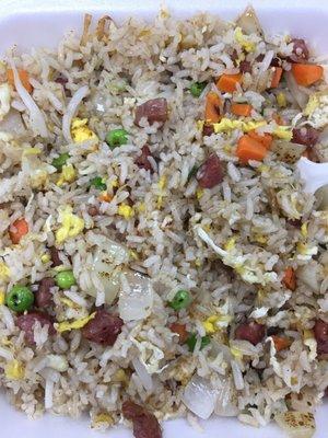 OFF MENU, Chinese sausage fried rice. Excellent!