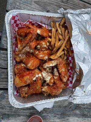 Chicken wings and fresh cut fries!