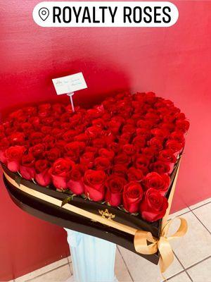 Big heart box of roses