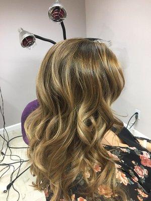 Balayage, painted hair.