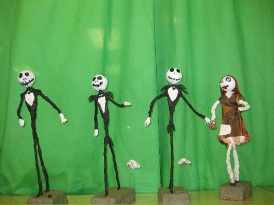 Nightmare Before Christmas- sculptures made by campers