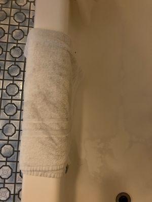 Dirty bath floor towel