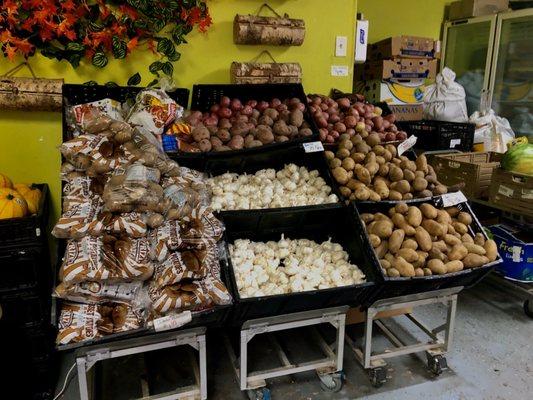 Variety of Potatoes & Fresh Garlic!