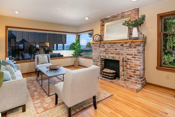 Cozy living room with beautiful views