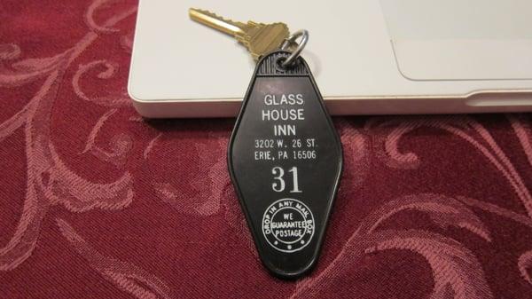 Room Key from Glass House Inn - Erie, PA