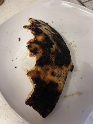 Burnt crust is not enjoyable.