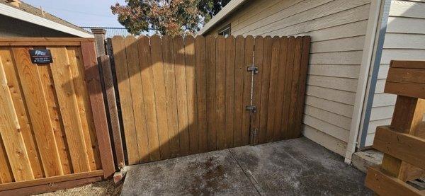 Vertical wood fence and gate