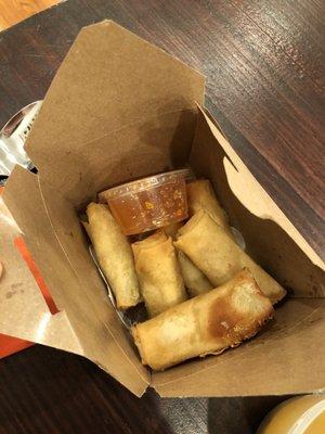 Veggie Spring Rolls - still crispy upon delivery!