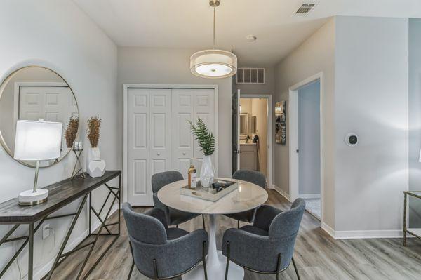 Newly renovated apartment with dining room at The Oakley at Saraland in Saraland, AL near Mobile, AL