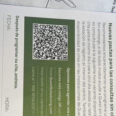 Scan this and get an appointment or go at 3:30 when they close same thing