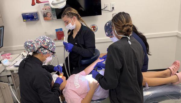 Getting fillings done while nails painted