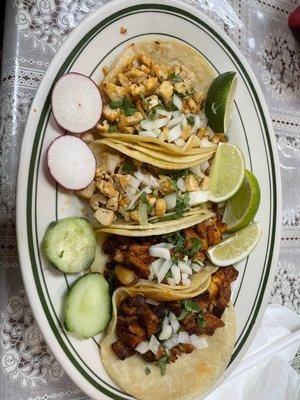 4 tacos 2 chicken tacos 2 Al Pastor Tacos