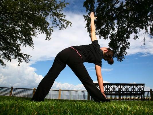 Triangle Pose at The Grand Hotel