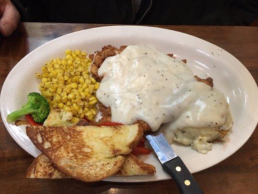 Chicken fried chicken. Holy Cr** it's DELICIOUS! Like celestial celebration grade gravy here! Really!