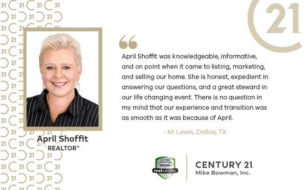 April Shoffit, REALTOR, Testimonial