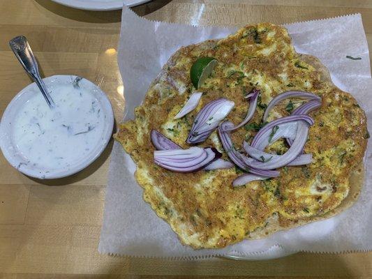 Omlette Paratha Roll  with Raita