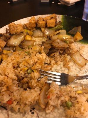 Amazing fried rice and hibachi tofu! This restaurant has amazing food and great options for vegetarians!