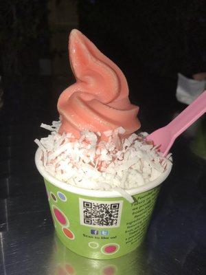 very good watermelon with coconut on top. the best frozen yogurt i've ever tried!