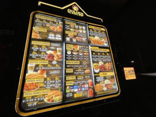 Golden Chick drive thru menu board - 11/18/2022.